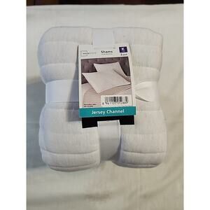 Mainstays Jersey Channel Shams 2 pc King Quilted White